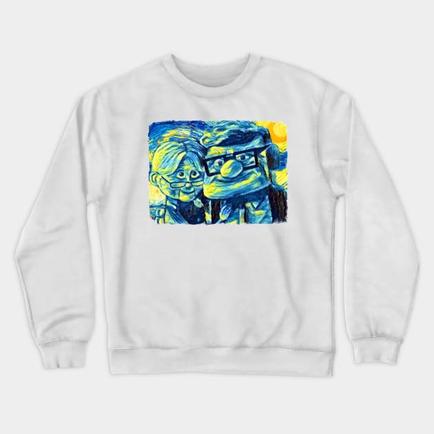 UP Carl Couple Van Gogh Style Crewneck Sweatshirt by todos